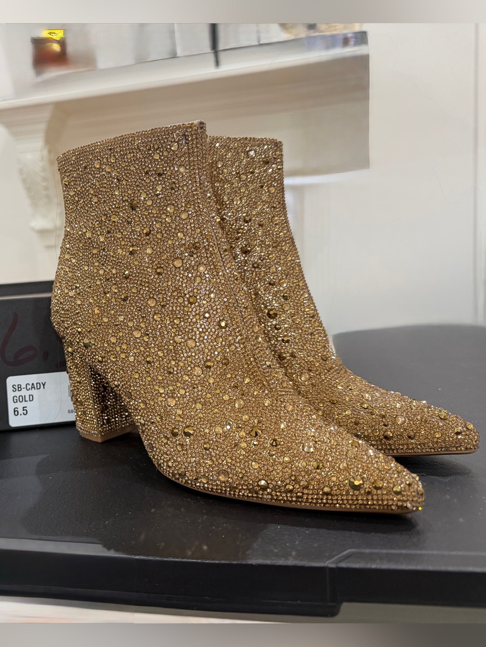 Betsey Johnson Gold Embellished Women's Ankle Boots 6.5